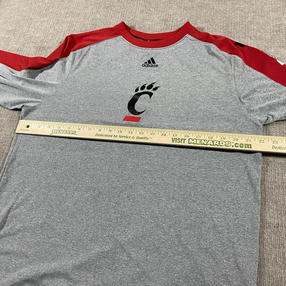 Adidas Cincinatti Bearcats Shirt Mens Large Long Sleeve Grey Red Spellout Player